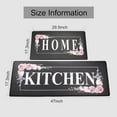 thumbnail image 2 of Floral Kitchen Mat Sets 2PCS Non Skid Waterproof Kitchen Rugs and Runner Sets Cushioned Anti-Fatigue Comfort Mat for Home,Office Memory Foam Kitchen Rug, 17.3"x30"+17.3"x47",Black/Pink, 2 of 6
