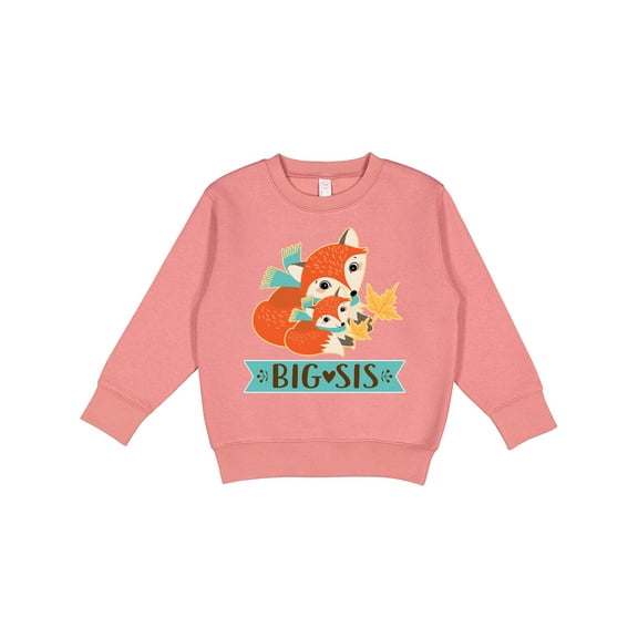 Inktastic Big Sis Woodland Fox Sister Toddler Sweatshirt