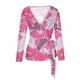 thumbnail image 4 of Camisa irregular elegante para mujer Impreso con cuello en V Manga larga Vendaje Blusa Túnica Arco Tops Fridja czfsfas3975, 4 of 5