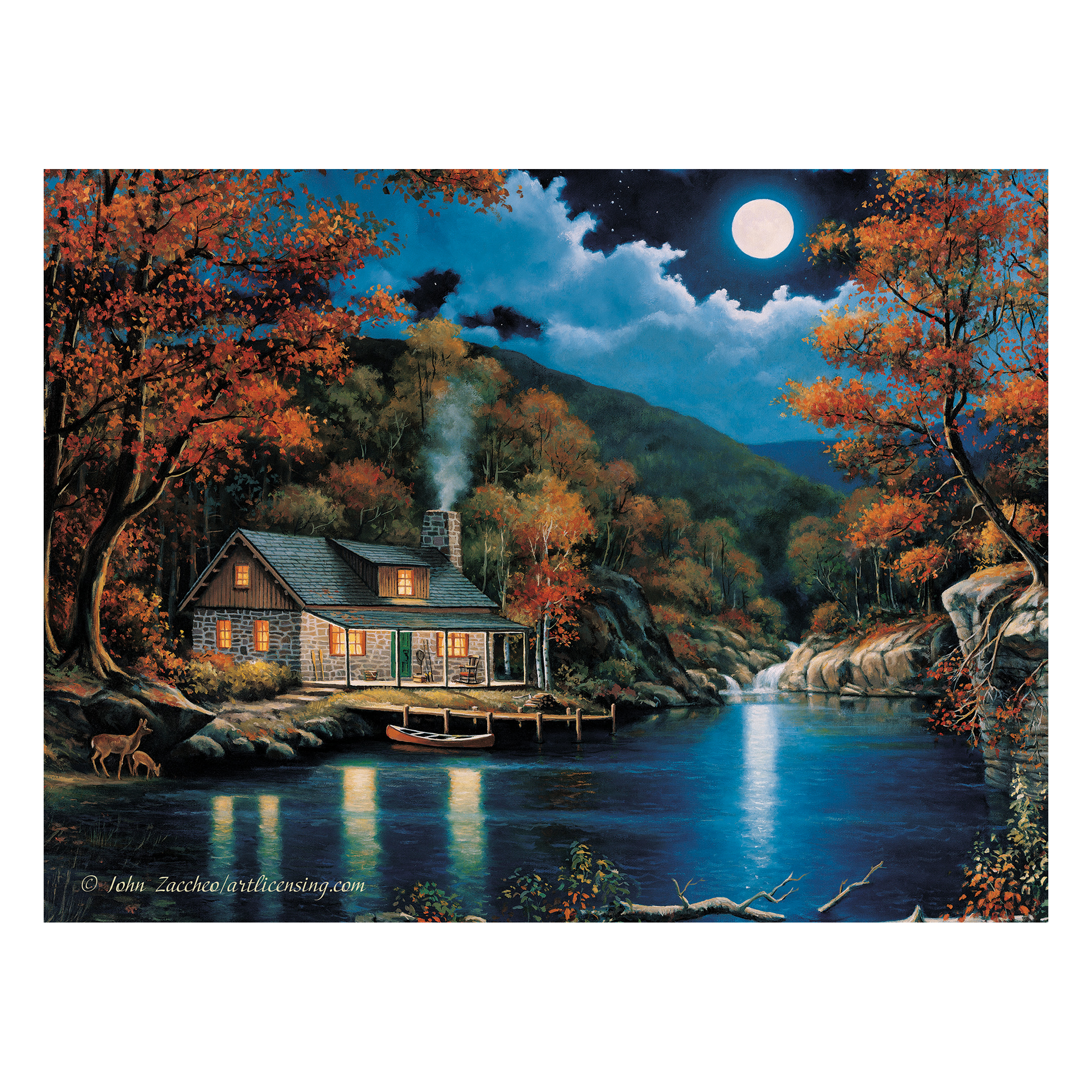 Rivers Edge Products LED Canvas Wall Art, 16 by 12 Inches, Fiber Optic Light Up Wall Decor 