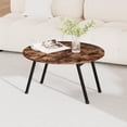 thumbnail image 4 of Folding Coffee Table Rustic Small Coffee Tables,Foldable Round Table for Small Spaces,Mid  Wood Coffee Table for Living Room, Home, Office,Easy Assembly,Brown, 4 of 7