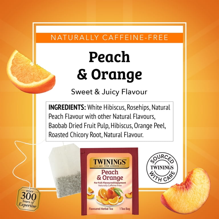 Twinings, Herbal Tea, Peach and Orange, 20 Count Box - Walmart.com