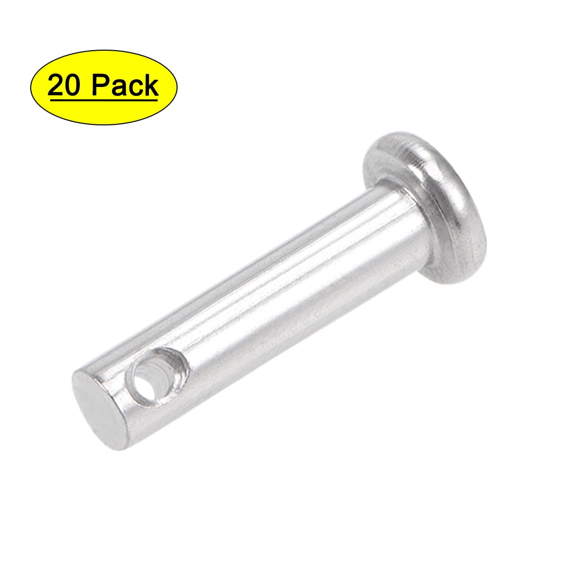 Single Hole Clevis Pins 5mm x 20mm Flat Head 304 Stainless Steel Link