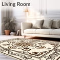thumbnail image 2 of ODIKA 8x10 Machine Washable Non-Slip Area Rug, Vintage Botanical Medallion Flourish Tapestry Artisan High Traffic Rug with Pad, Ivory, 663496, 2 of 8