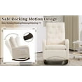 thumbnail image 4 of Modern Accent Rocking Chair Nursery Chair, Upholstered Nursery Rocker Glider Chairs, Rocker Chair with Side Pocket, Wood Legs Accent Chair, Comfy Nursery Glider Nursing Chair Armchair for Living Room, 4 of 9