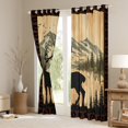 thumbnail image 3 of Homewish Teens Adults Animal Deer Black Out Curtains,Woodland Wildlife Curtains Pack of 2 (42x63 Each),Retro Vintage Aesthetic Bedroom Curtains,Ultra Soft Home Decor, 3 of 6