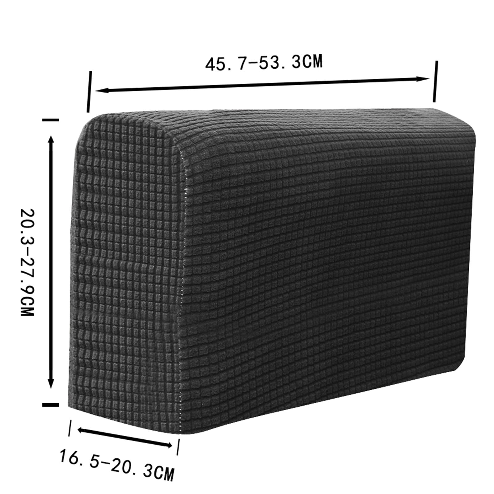 Stretch Armrest Covers, Anti-Slip Couch Arm Cover Washable Armchair Slipcover for Recliner Sofa Sofa Arm Protector Furniture Protector for Pets-black-2 pcs