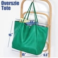 thumbnail image 3 of Bolso HOXIS Oversize de piel sintética para mujer, color verde ultramar, 3 of 6