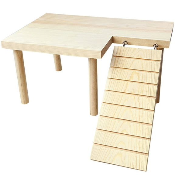 Topbathy Small Animal Ladder Hamster Pet Activity Structure Beige 1 Set