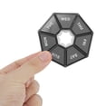 thumbnail image 5 of Unique Bargains 1 Pc Pill Case 7 Grid Polygonal Pill Box Black, 5 of 6