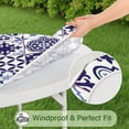 thumbnail image 5 of Vibrant Bohemian Table Cover with Elastic Edge and Floral Design, Fits Round Tables 52-56 Inches, Durable Tablecloth, 5 of 7