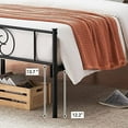 thumbnail image 2 of Metal Bed Frame Platform With Fashion Headboard And Footboard Metal Bed Mattress Foundation With 13.7" Storage No Box Spring Needed Easy Assembly, 2 of 7
