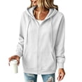 thumbnail image 2 of Resicozy Womens Zip Up Hoodies 2026 Fall Winter Casual Sweatshirts Zipper Oversized Lightweight Cute Jackets with Pockets White M, 2 of 6