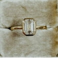 thumbnail image 5 of vylahjewellery Bezel 1.5 Ct Emerald Cut Moissanite - Decorative Engagement Ring - Plated Yellow Gold Ring - Vintage Diamond Ring, 5 of 6