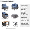 thumbnail image 3 of XIZZI Patio Conversation Set Wicker Rattan Outdoor Furniture Set with Swivel Rocking Chair and Fire Pit Table,Bright Blue, 3 of 11