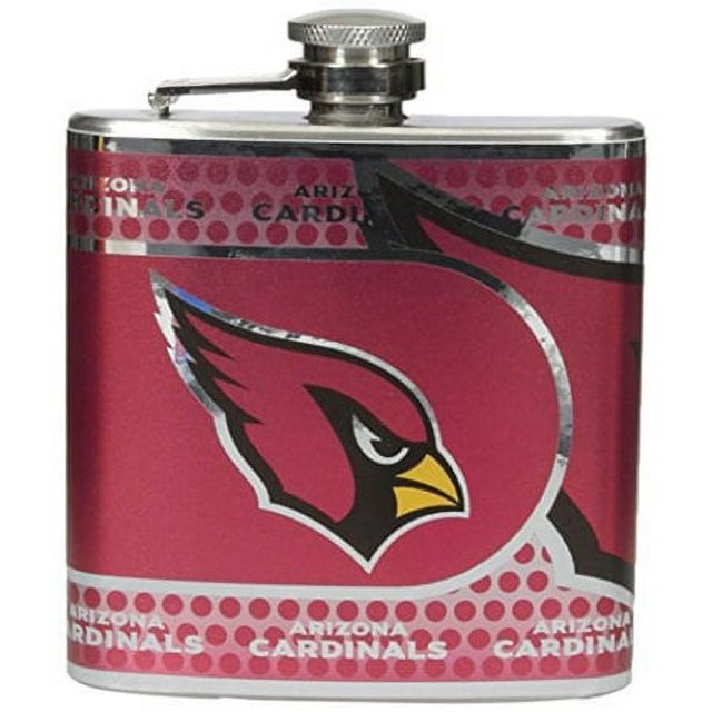 NFL Arizona Cardinals Gourde en Acier Inoxydable avec Graphiques Métalliques, 6 Onces, Argent