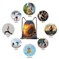 thumbnail image 6 of Wukai Sunset Coast Sunflower Drawstring Backpack Bag Sport Gym Sackpack Large Size String Backpack Cinch for Women Men-Medium, 6 of 6