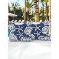 thumbnail image 4 of Outdoor Pillows Waterproof, Navy Blue Starfish Coastal Throw Pillows with Inserts Included, Summer Coral Shell Beach Nautical Indoor Outdoor Decorative Lumbar Pillow for Bed/Couch/Patio 16"x16", 2Pcs, 4 of 8