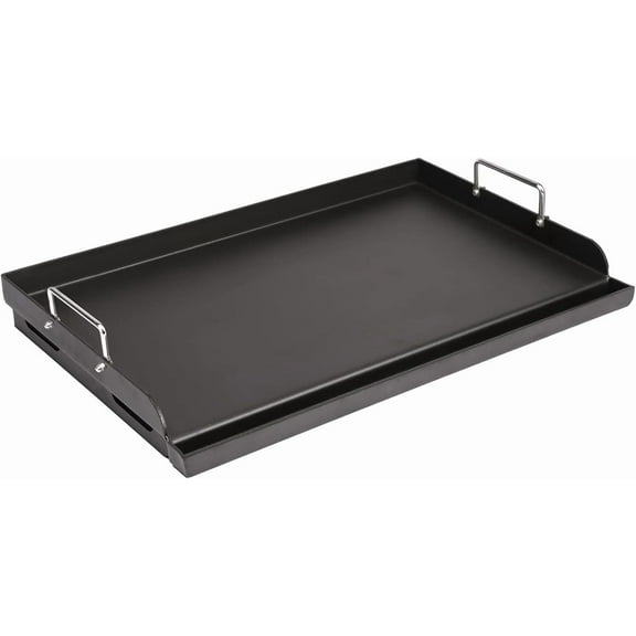25" x 16" Cast Iron Griddle for Gas Grill – Pre-Seasoned Flat Top Griddle with Nonstick Coating, Grease Groove & Sidewalls – Universal BBQ Grill Pan for Outdoor Cooking (Non-Stick 25" x 16")