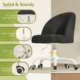 thumbnail image 2 of Romorgniz Vanity Chair Height Adjustable Desk Chair with Wheels, Armless Office Chair with Soft Lumbar Support for Small Space, Bedroom, Home office, Black, 2 of 8