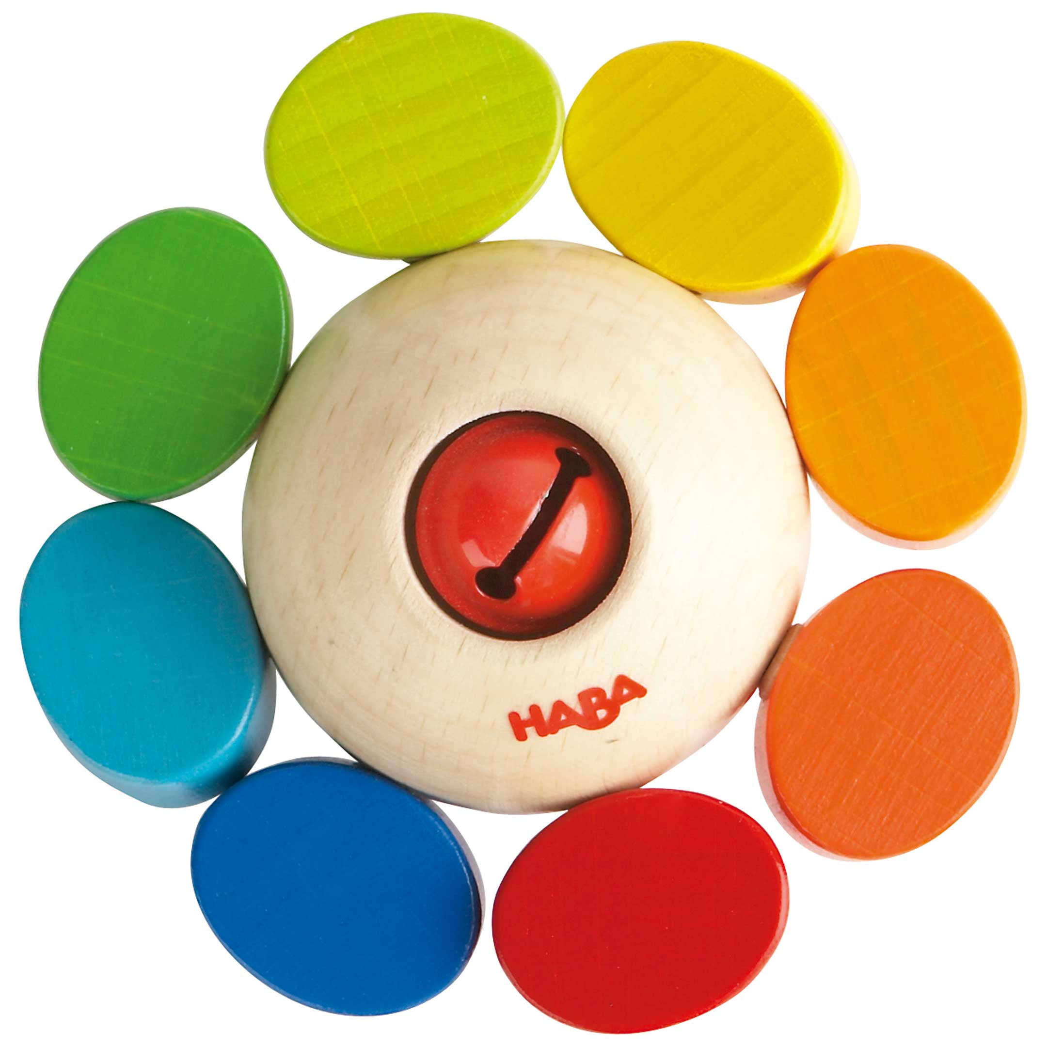 New HABA Jingle Train Wooden Baby Teething Ring Germany bell clutching toy 