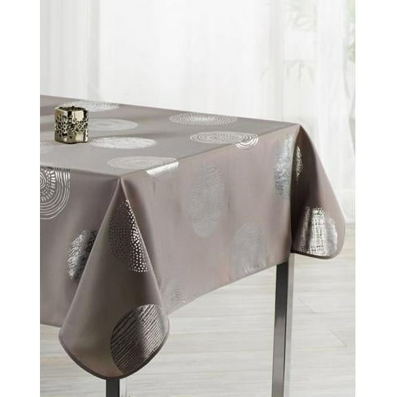 Bright Grey Dark100% Polyester, Stain Resistant Tablecloth 51 x 59 inch