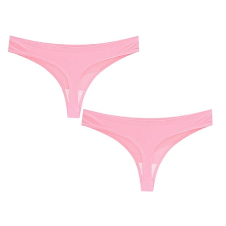

Womens Underwear Brief Cotton Thong With Air Holes Underpants Panties2PC