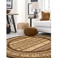 thumbnail image 4 of Unique Loom Fars Collection Area Rug - Pasadena (8' Round Brown/Light Brown), 4 of 7