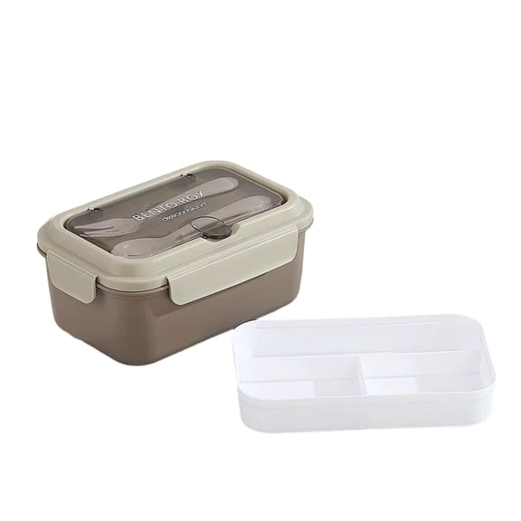 1400ml Leakproof Bento Lunch Box Set, with Built-in Utensils & Divided Tray, Microwave Safe Portable Food Container for Office, Picnic, Meal Prep
