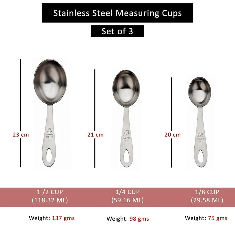 1 Cup (240 Ml) Heavy Duty Oval Measuring Scoop, 11 Length, Stainless Steel  