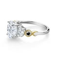 thumbnail image 3 of Gem Stone King 925 Silver and 10K Yellow Gold 3-Stone Ring Set with Moissanite (2.61 Cttw) (Size 5), 3 of 3