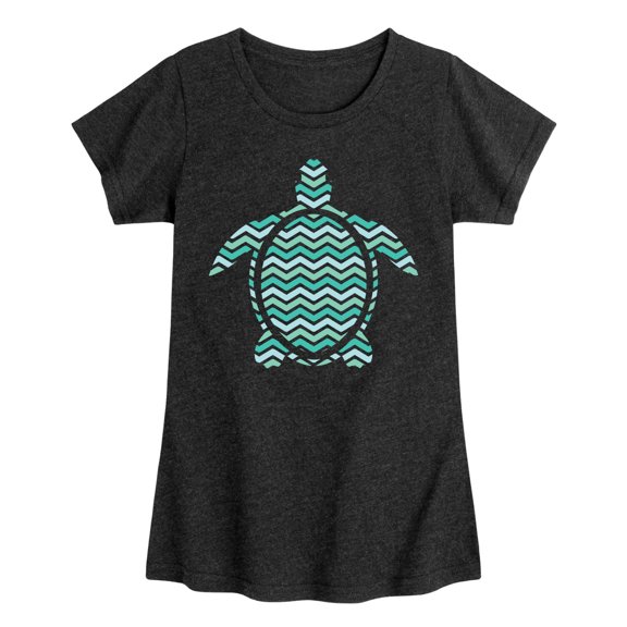 Instant Message - Striped Turtle - Youth Girls Fitted Short Sleeve T-Shirt