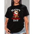 thumbnail image 1 of Happy Valentine's Day Roses Date Night Flowers Love Sloth T-Shirt Print Crew Neck T-Shirt, Women GraCamisetas de verano para mujer, manga corta, cuello redondo, casual, lindo, con gráficos, camisetas, 1 of 8