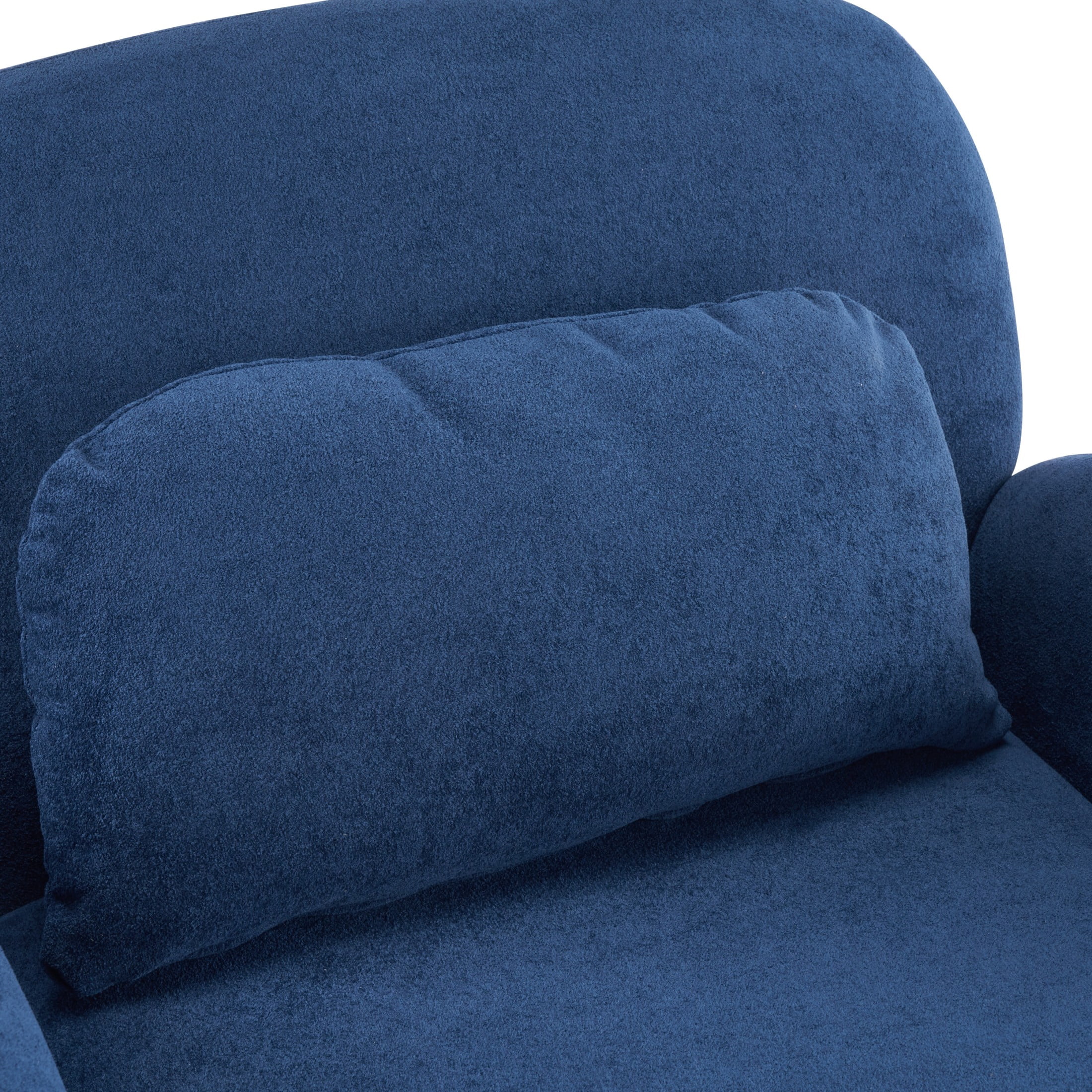 Christopher Knight Home 35" Modern Velvet Accent Armchair with Lumbar Pillow, Rubberwood Legs, Blue