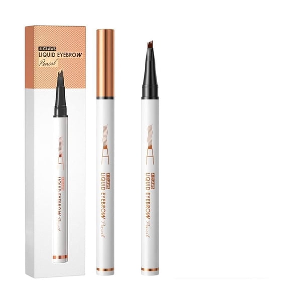 Magic Eyebrow Pencil, Microblading Eyebrow Pencil for Women, 2026 Upgraded 3D Waterproof 4-Tip Spoolie Brush Brow Pen for Natural Brows, Precise Eyebrow Contouring Pen for Beginners (Gray)