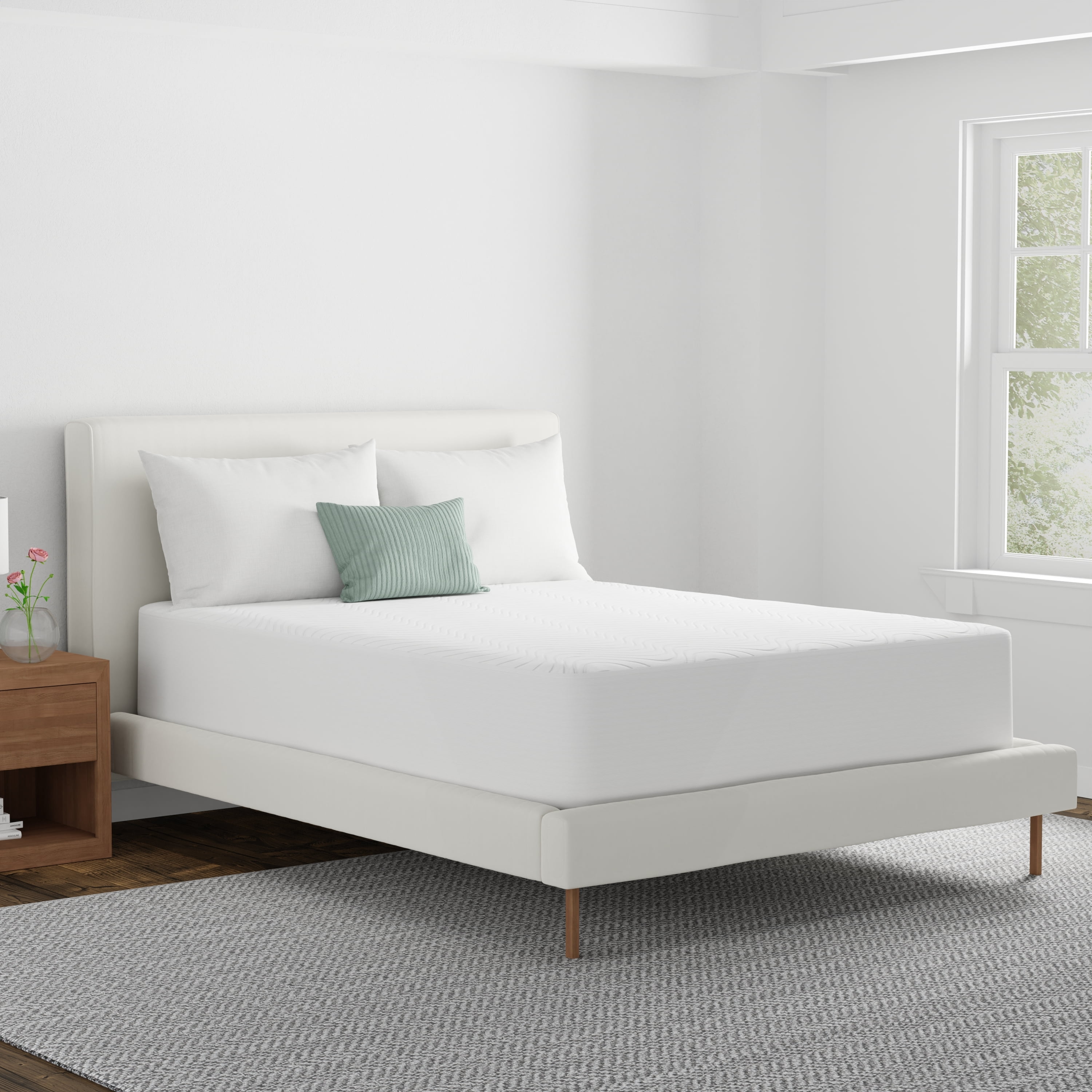 AllerEase CleanBoost Plush Knit Mattress Cover Protector, Queen - Fitted, w/ Straps, Waterproof