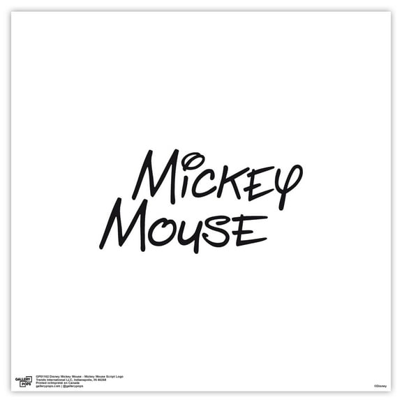 Gallery Pops Disney Mickey Mouse - Mickey Mouse Script Logo Wall Art, Unframed Version, 12" x 12"