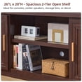 thumbnail image 4 of Joaxswe TV Stand for TVs up to 70", 60" Wide Media Console with Large Open Storage, Entertainment Center for Living Room, Bedroom, Walnut, 4 of 5