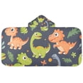 thumbnail image 2 of Cute Dinosaur and Leaf Toddler Hooded Beach Towel 24" x 50" Kids Bath Towels Soft Quick Dry for Swim Pool Boys Girls, 2 of 7