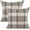 Brown, variant on Retro Farmhouse Outdoor Buffalo Tartan Chequer Plaid Cotton Linen Decorative Throw Pillow Case Cushion Cover Pillowcase for Sofa 18 x 18 Inch, Set of 2, Khaki/Stripe