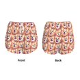 thumbnail image 3 of Balery Corgi Head with Floal Pantalones cortos deportivos para mujer con forro y dos bolsillos, elásticos, para entrenamiento, gimnasio, yoga-Small, 3 of 7