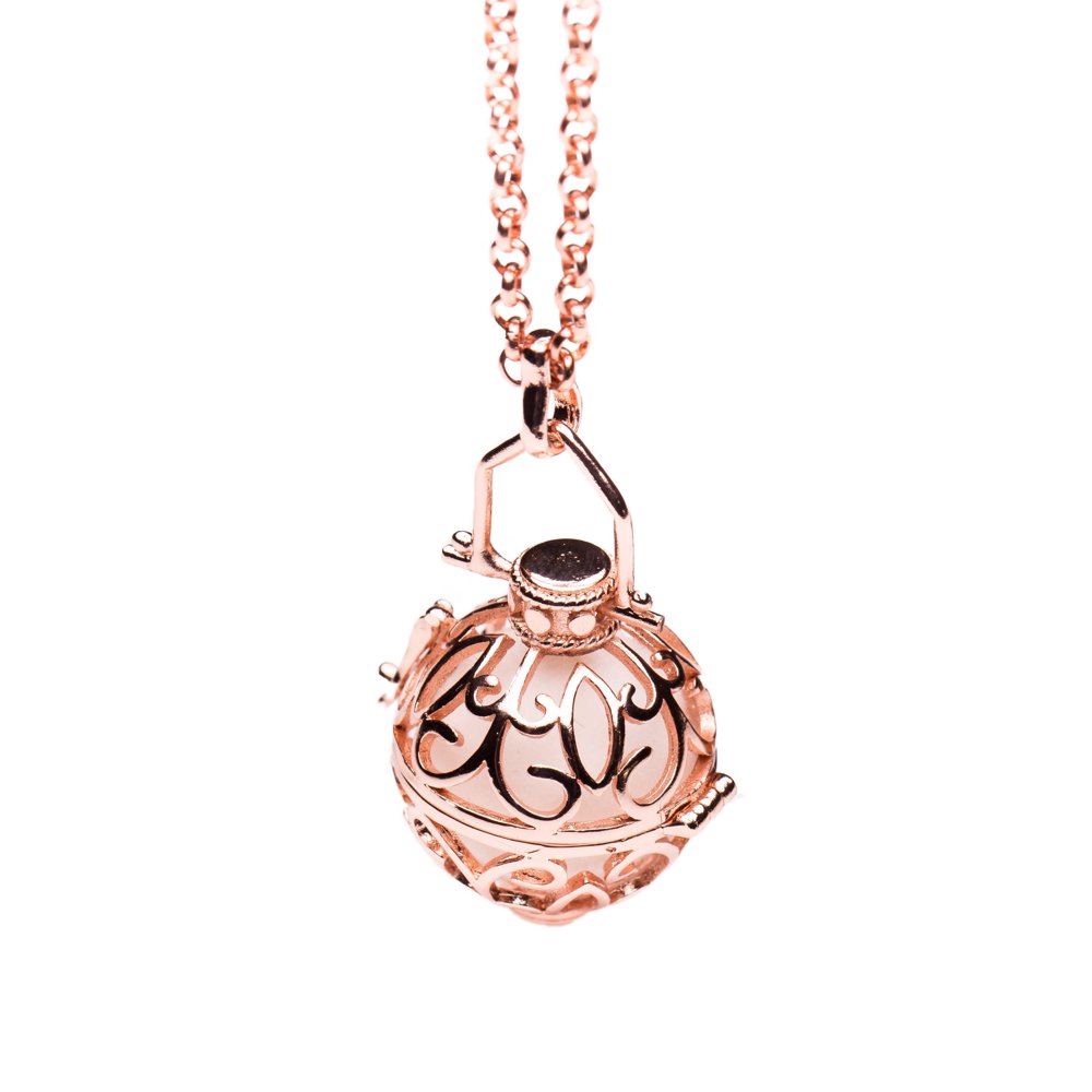 Izzybell Jewelry Essential Oil Diffuser Aromatherapy Necklace Rose