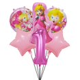 thumbnail image 3 of 6pcs Super Mario Princess Peach Fiesta De Cumpleaños Decoración 32 Pulgadas Número Foil Globo Melocotón Princesa Suministros De Bebé Ducha, 3 of 4