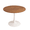 Walnut & White, variant on Tcbosik Round Dining Table with Metal Pedestal Base, 39.4" Modern Tulip Table for 4 Person, Bistro Table for Kitchen, Living Room, White