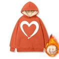 thumbnail image 6 of Yeaiivve Sherpa Lined Hoodies for Women Cute Heart Graphic Sweatshirt Winter Thermal Hoodie Drawstring Hooded Pullover Tops Orange XXXL, 6 of 6