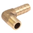 thumbnail image 4 of 5 Piezas Manguera de 8 mm x Rosca Macho de 3/8 Pulgadas Conector de Acoplamiento de LengüEta de Codo de Latón de 90 Grados, 4 of 5
