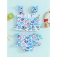 thumbnail image 4 of Suealasg Kids Girls 2pcs Bikinis Swimsuits 6M 1T 2T 3T 4T Toddler Girls Sleeveless Tank Tops +  PP Shorts Bathing Suit Little Girls Summer Swimwear Beachwear, 4 of 9
