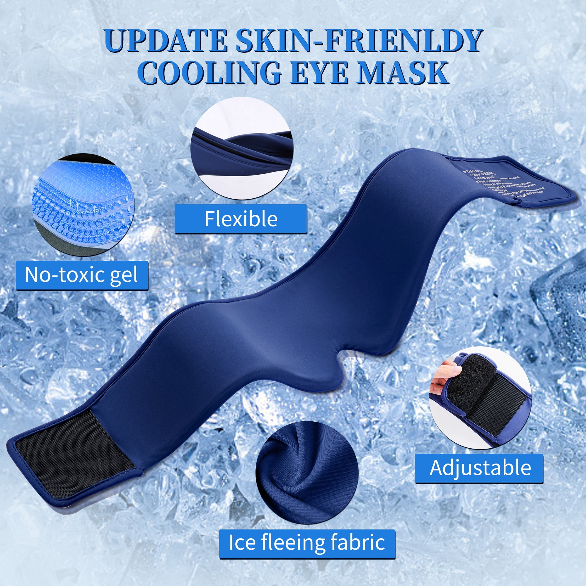 FACEMOON Reusable Cooling Gel Eye Mask, Cold Compress for Puffy Eyes & Relaxation, Soft Eye Ice Pack