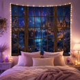 thumbnail image 2 of Magical Night Viewed With Through Wooden Window Twenty, Mystical Fantasy for Space Lovers, Galaxy Room Decor, Christmas Gift, Tapestry Wall Hanging for Bedroom and Dorm, 2 of 7