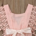 thumbnail image 3 of Infant New Born Girls Pure Romper with Ruffled Sleeves Big Bow, 3 of 9